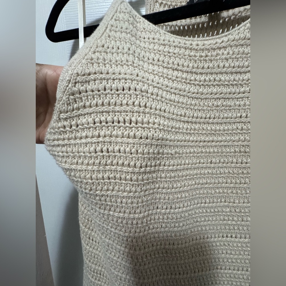 Beige Knit Sleeveless Dress Perfect for the Beach! - Picture 3 of 4